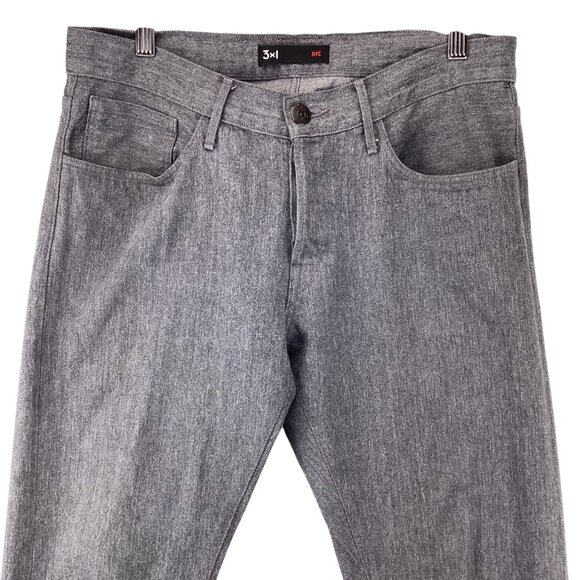 3x1 NYC Mens Straight Jeans Size 32 X 29 32x29 Gray Denim Anchor Button Fly - Picture 3 of 11